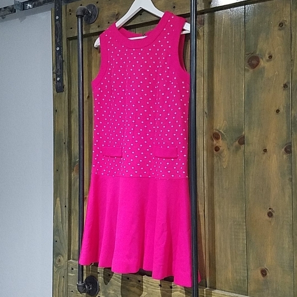 VINTAGE PINK WHITE POLK A DOT GO-GO DRESS RETRO ECLECTIC - Picture 2 of 15